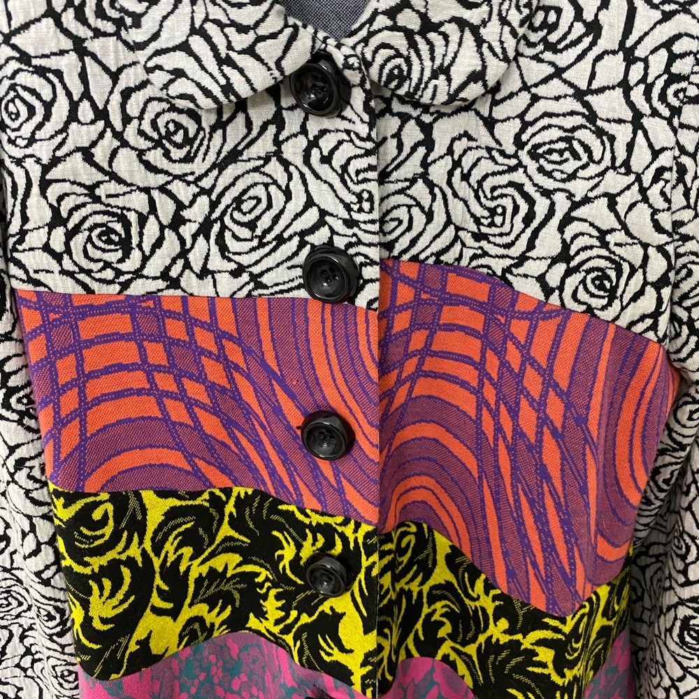 Aunt Wanda Quilted Patch Shacket Size Large - image 4